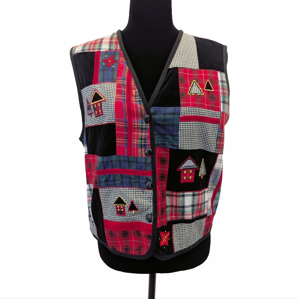 Vintage Patchwork Christmas Vest